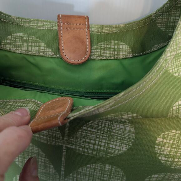 Orla Kiely Coated Canvas Midi Crossbody Shoulder Hobo Bag Green Multi Stem - Picture 7 of 12